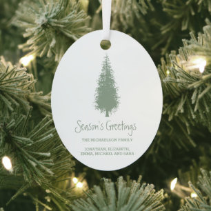 Woodland Trees Christmas Metal Ornament