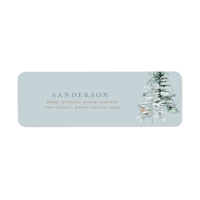  Woodland Trees Deer  Label (Front)