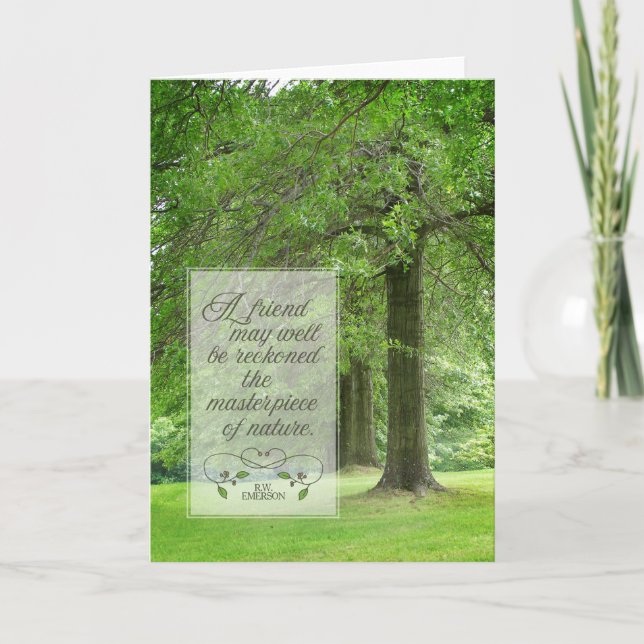 Woodland Trees Friendship | Emerson Quotation Card (Front)
