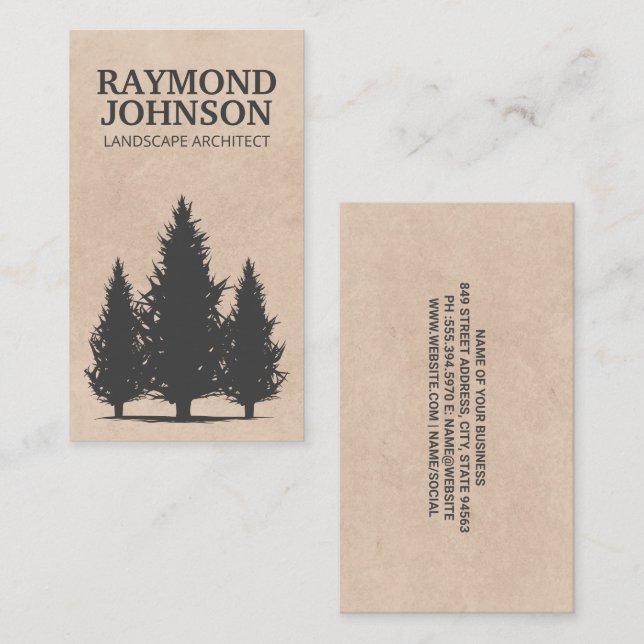 Woodland Trees | Landscaping | Gardener Business Card (Front/Back)