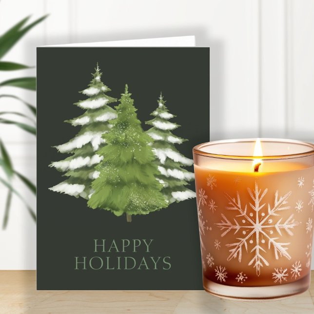 Woodland Trees Themed Christmas Personalized Holiday Card (Woodland Trees Themed Christmas Personalized Holiday Card by Ricaso. Elegant card for everyone)