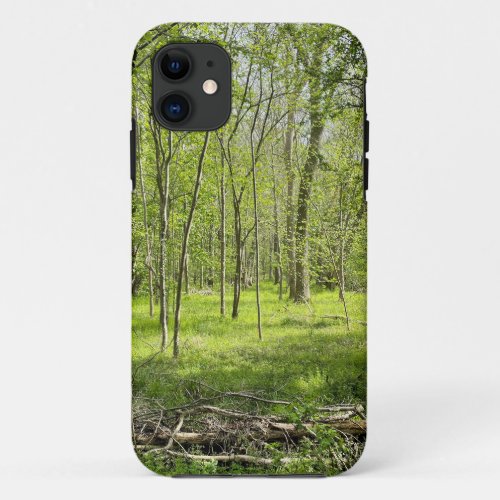 Woodland trees Throw Pillow iPhone 11 Case