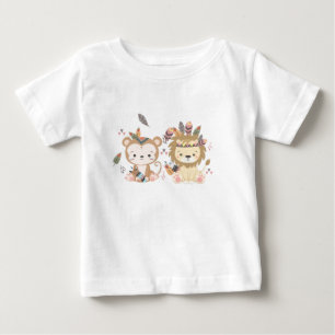 Woodland Tribal Native Americans Seamless Pattern Baby T-Shirt