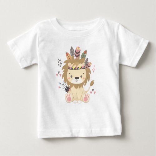 Woodland Tribal Native Americans Seamless Pattern  Baby T_Shirt