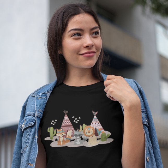 Woodland Tribal Native Americans Seamless Pattern  T-Shirt (Creator Uploaded)