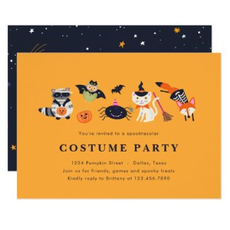 Woodland Trick or Treaters Card