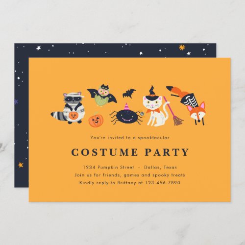 Woodland Trick or Treaters Invitation