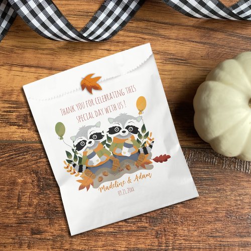 Woodland Twin Raccoons Baby Shower Favor Bags