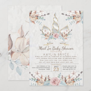 Woodland Unicorn Virtual Baby Shower Kaylin Invitation