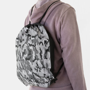 Woodland Urban Military Camouflage Drawstring Bag
