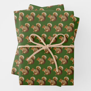 Woodland Vibes Squirrel Wrapping Paper Sheets