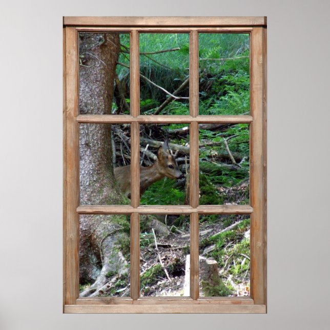 Woodland View from a Window Poster (Front)