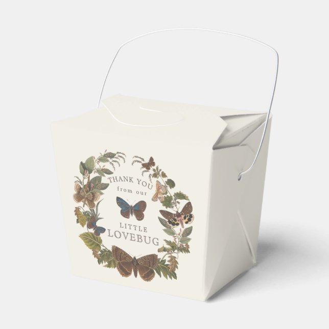 Woodland Vintage Botanical Baby Shower  Favor Boxes (Front Side)