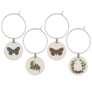 Woodland Vintage Botanical Baby Shower Wine Charm