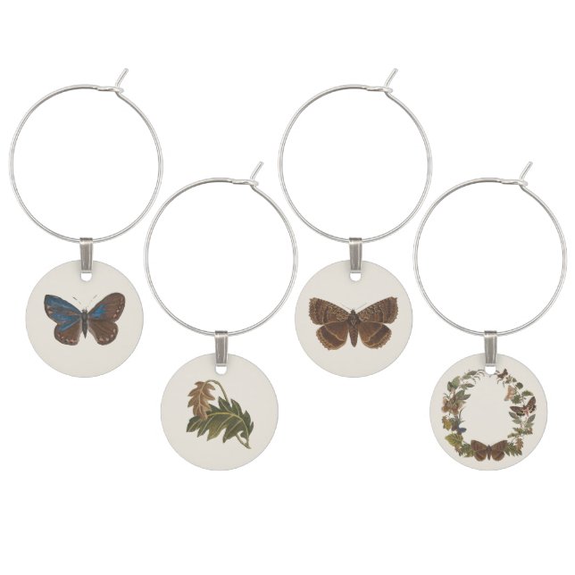 Woodland Vintage Botanical Baby Shower Wine Charm (Staggered)