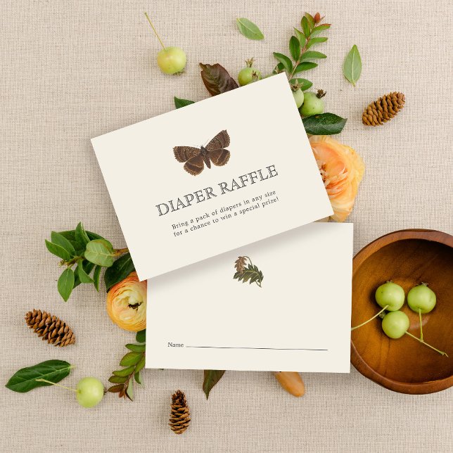 Woodland Vintage Moth Baby Shower Enclosure Card (Creator Uploaded)