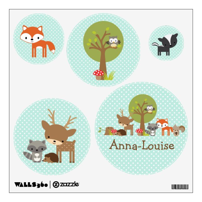 Woodland wall stickers blue personalized (Front)