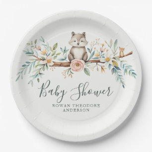 Woodland Watercolor Animals Paper Plates