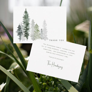 Woodland Watercolor Bereavement Thank You