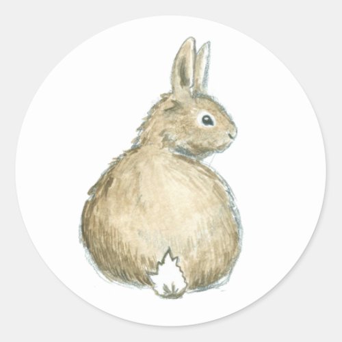 Woodland Watercolor Bunny Rabbit Stickers