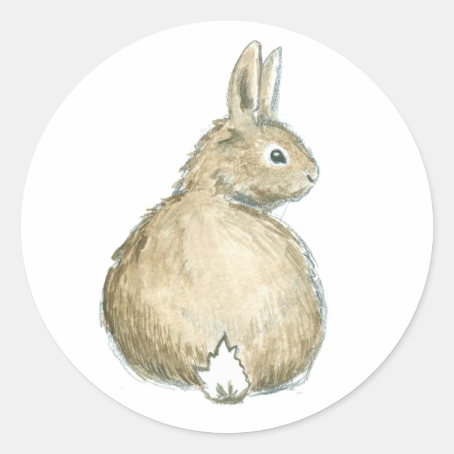 Woodland Watercolor Bunny Rabbit Stickers (Front)
