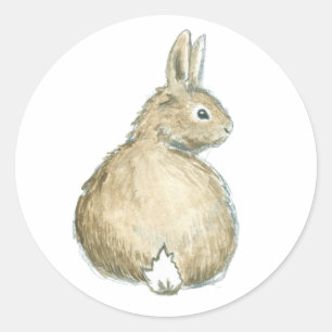 Woodland Watercolor Bunny Rabbit Stickers