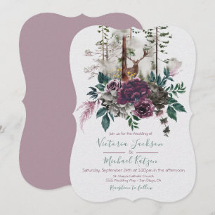 Woodland Watercolor Forest Wedding invitations