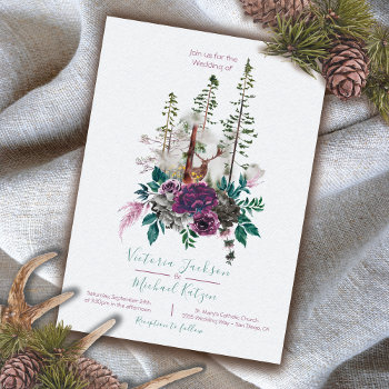 Woodland Watercolor Forest Wedding Invitations by McBooboo at Zazzle