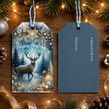 Woodland Watercolor Reindeer Christmas Tree