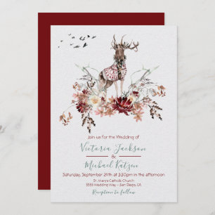 Woodland Watercolor Winter Wedding invitations