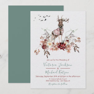 Woodland Watercolor Winter Wedding invitations