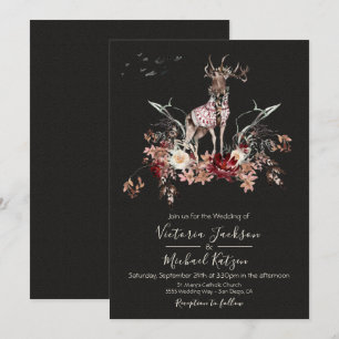 Woodland Watercolor Winter Wedding invitations