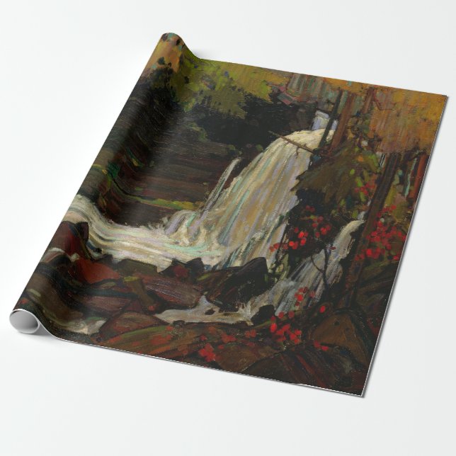 Woodland Waterfall Canada Landscape by Tom Thomson Wrapping Paper (Unrolled)