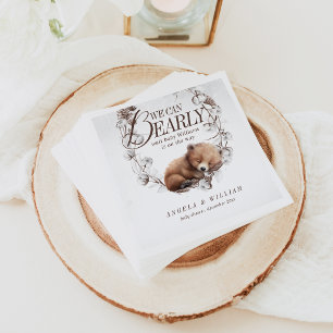 Woodland We Can Bearly Wait Winter Baby Shower Napkins