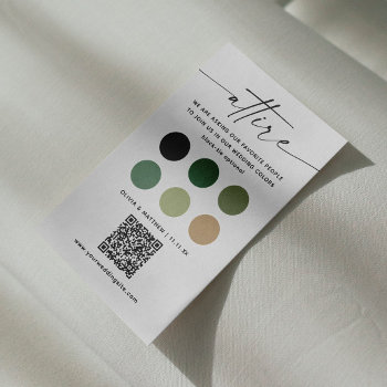 Woodland Wedding Attire Dress Code Palette   Qr Enclosure Card by RemioniArt at Zazzle
