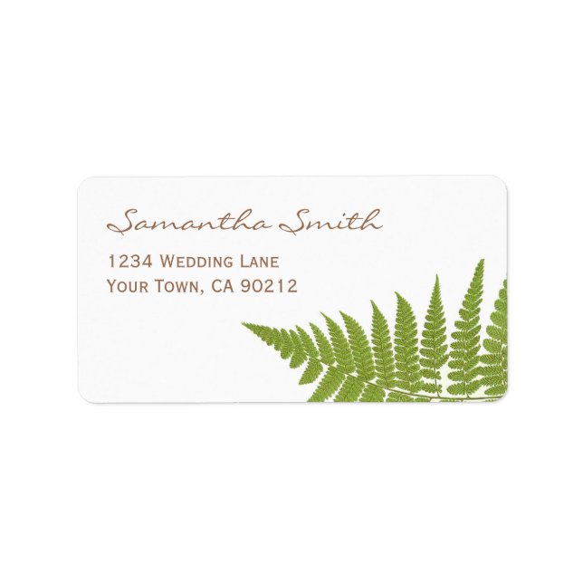 Woodland Wedding Fern Label (Front)