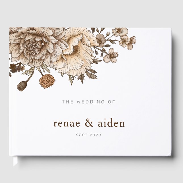 Woodland wedding guest book, Boho Rustic Guest Book (Front)
