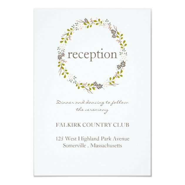 Woodland Wedding Reception Card
