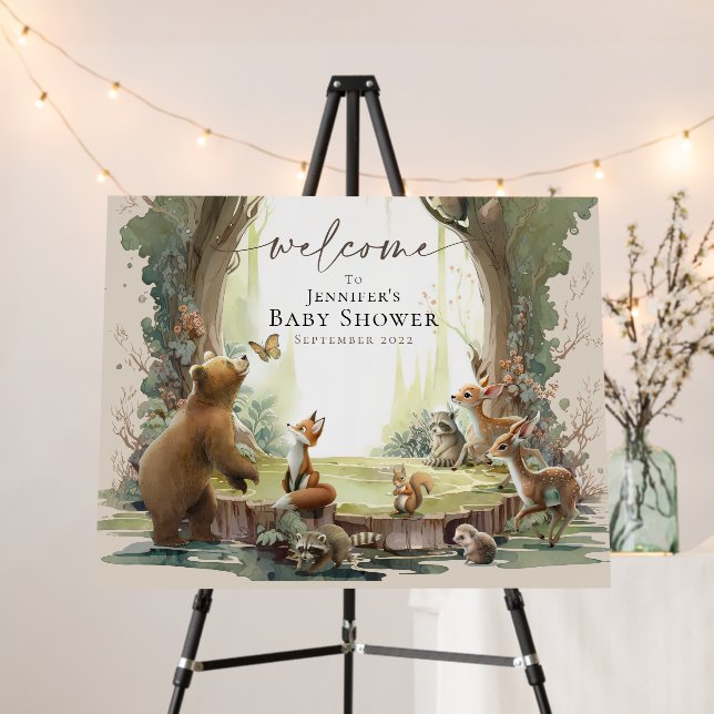 Woodland Welcome Sign Foam Board (In Situ (Stand))