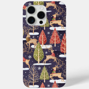 Woodland Whimsical Reindeers Winter iPhone 15 Pro Max Case