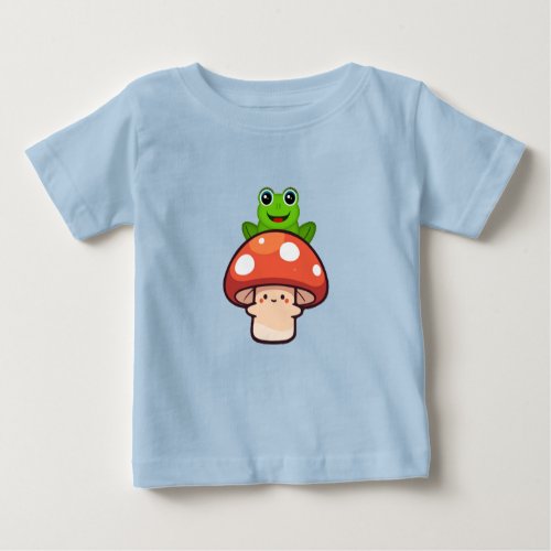 Woodland Whimsy Baby Girls Mushroom  Frog Frie Baby T_Shirt