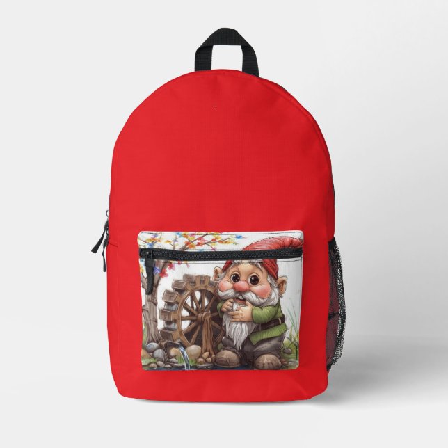 Woodland Whimsy Gnome Backpack (Front)