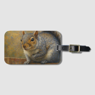 Woodland Whimsy – Realistic Squirrel Portrait Luggage Tag