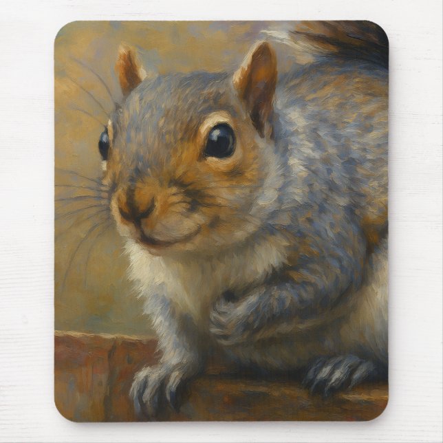 Woodland Whimsy – Realistic Squirrel Portrait Mouse Pad (Front)