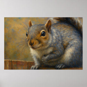 Woodland Whimsy – Realistic Squirrel Portrait Poster