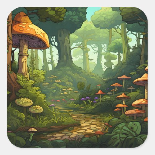 Woodland Whimsy Square Sticker