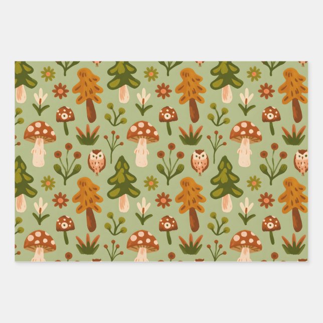 Woodland Whimsy  Wrapping Paper Sheets (Front)