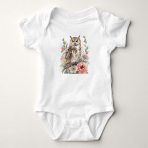 Woodland whispers owl baby bodysuit