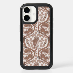 Woodland Whispers/Owls and Squirrels in the Oak/mo iPhone 16 Case