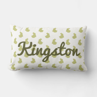 Woodland White and Olive Bunny Nursery Lumbar Pillow